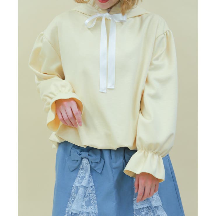 イエロー | リボン付きバルーンフーディー | axes femme