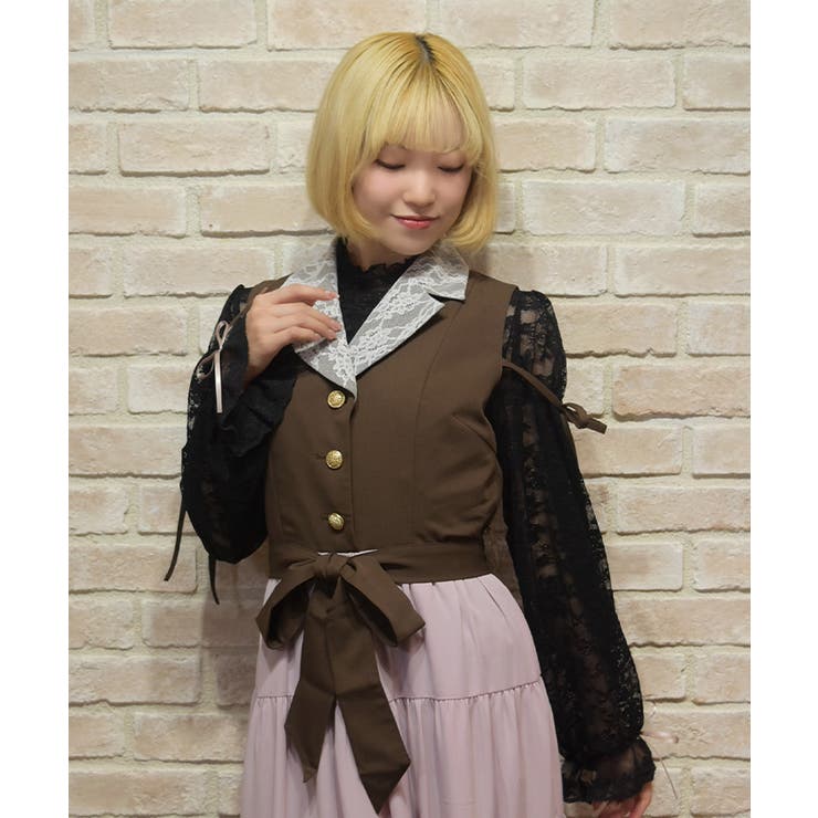 袖口フリル総レーストップス | axes femme | 詳細画像5 