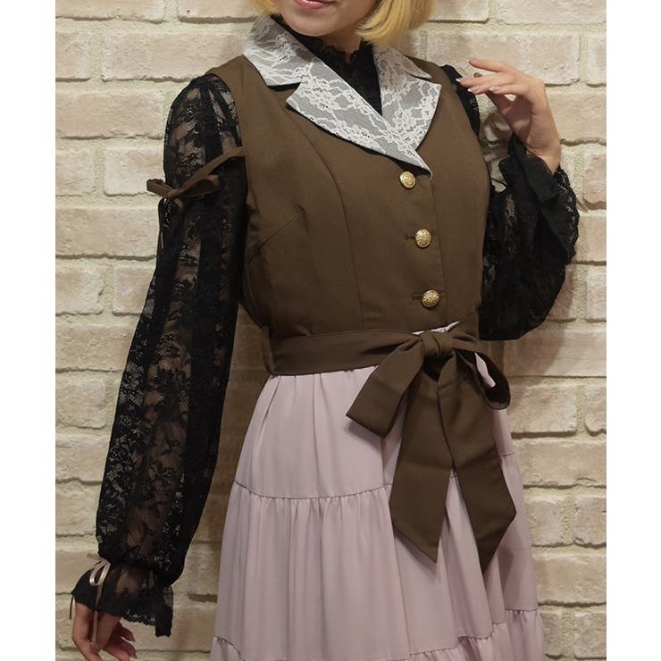 黒 | 袖口フリル総レーストップス | axes femme