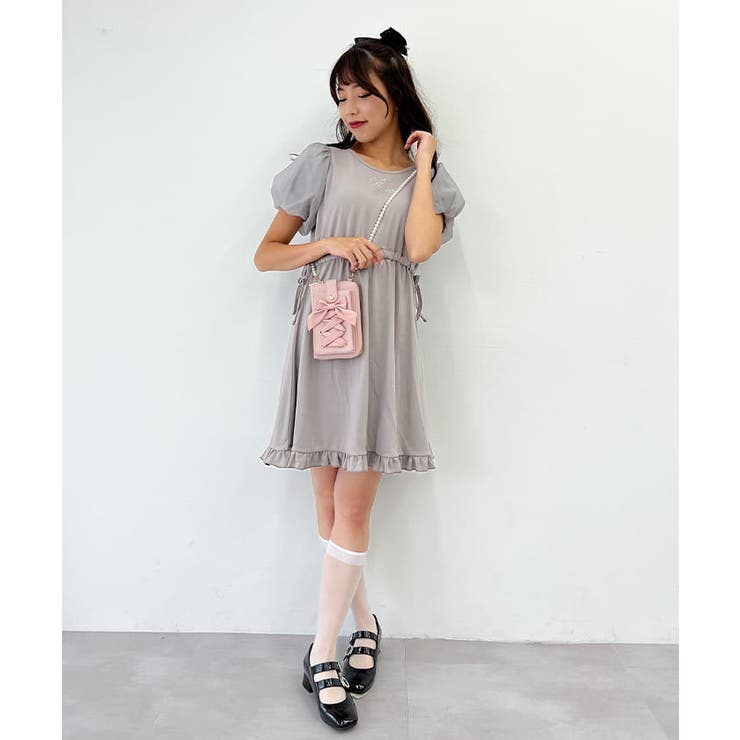 シアーパフ袖カットミニワンピ[品番：IGAW0003953]｜axes femme