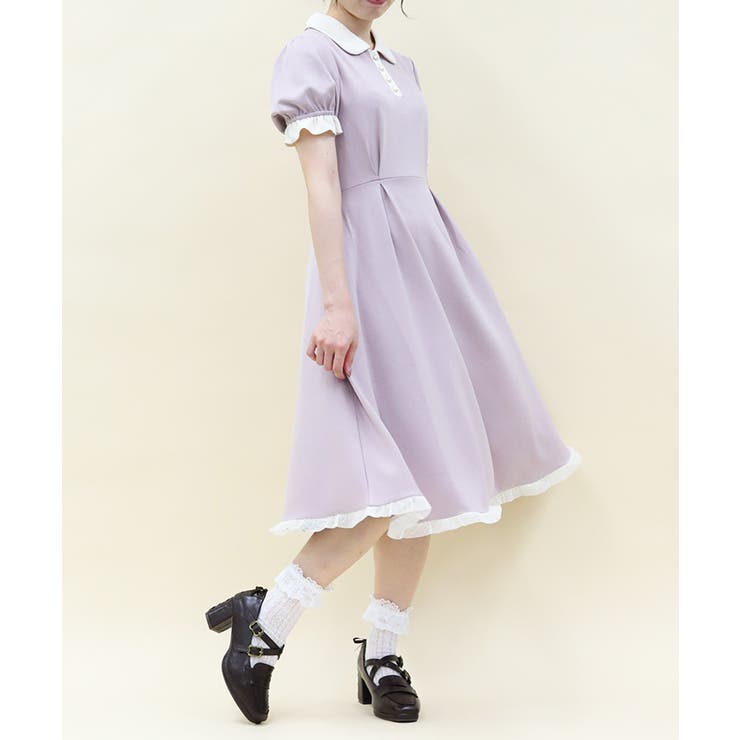バイカラースムースポロワンピース | axes femme | 詳細画像5 