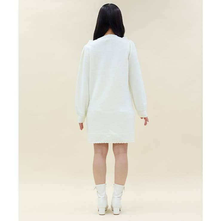 ブロッキングフリルニットワンピース | axes femme | 詳細画像3 