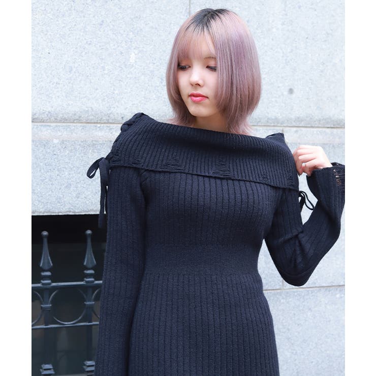 オフショルフリルニットチュニ | axes femme | 詳細画像12 