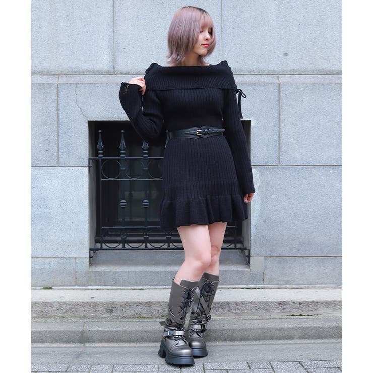 オフショルフリルニットチュニ | axes femme | 詳細画像8 