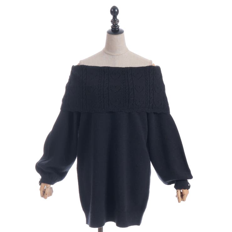 ハート×ケーブル柄チュニワンピース | axes femme | 詳細画像10 