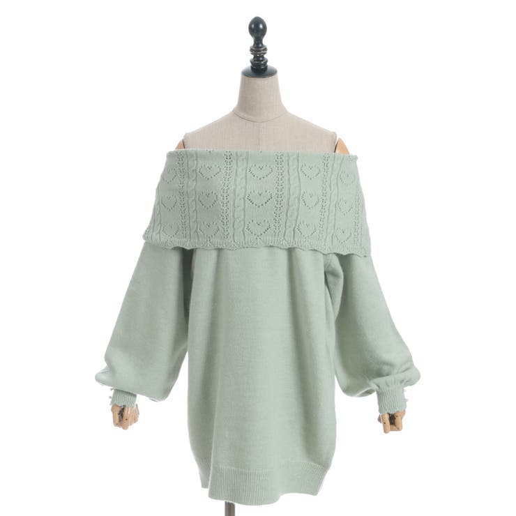 ハート×ケーブル柄チュニワンピース | axes femme | 詳細画像19 