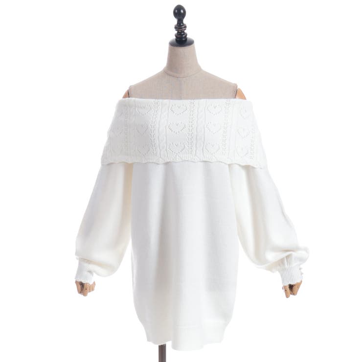 ハート×ケーブル柄チュニワンピース | axes femme | 詳細画像2 