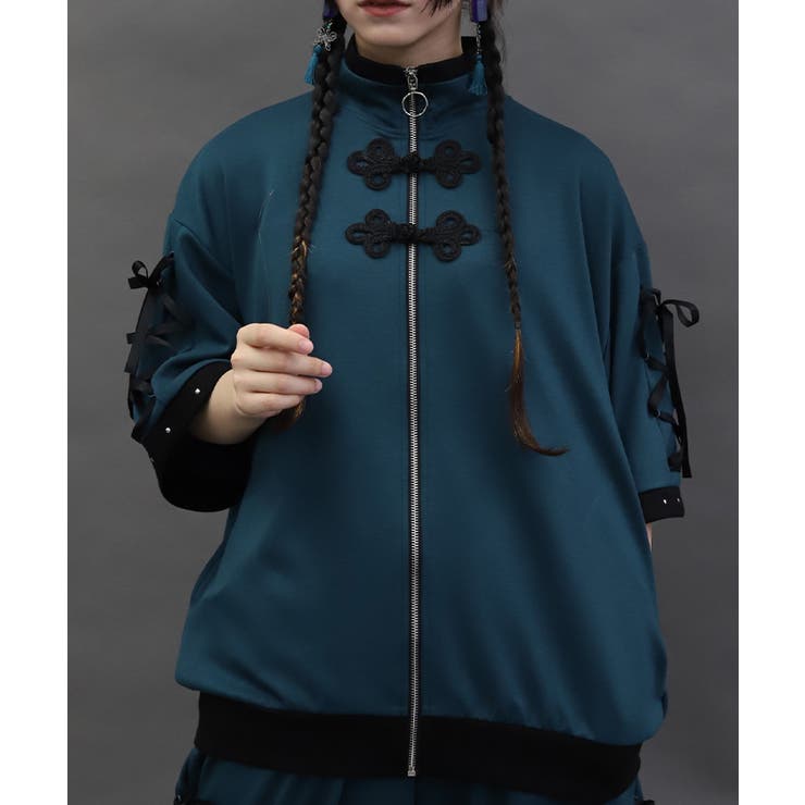 専用未使用オスティアジャパン衣　蓮　ハス　チャイナジャケット チャイナ服 オーバーサイズチャイナジャケット ジャケット