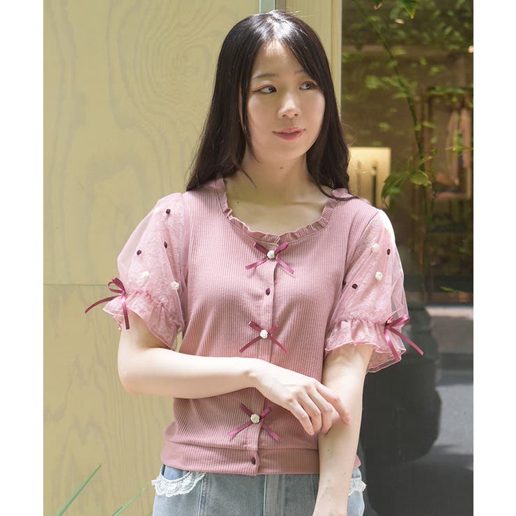 ローズ×リボンカットカーデ | axes femme | 詳細画像10 