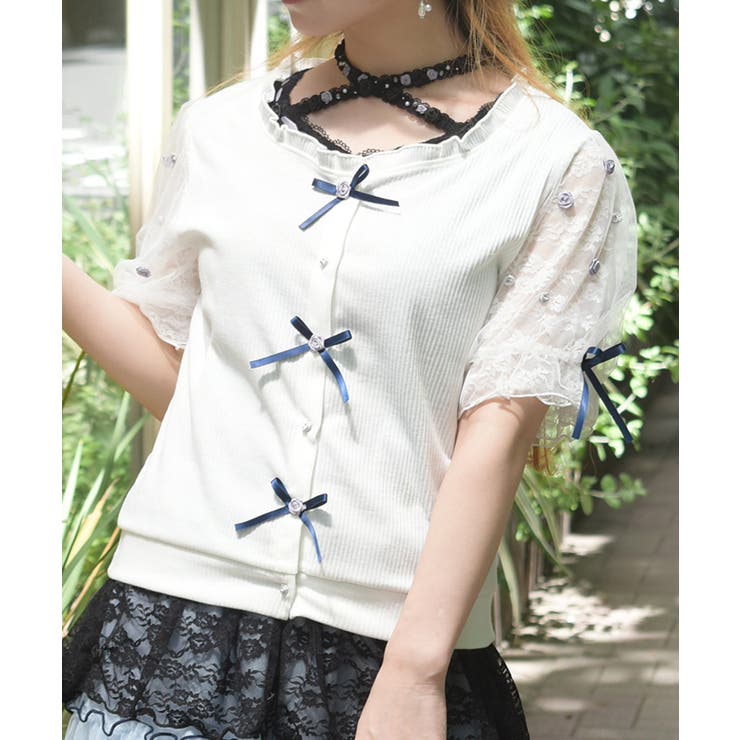 ローズ×リボンカットカーデ | axes femme | 詳細画像6 