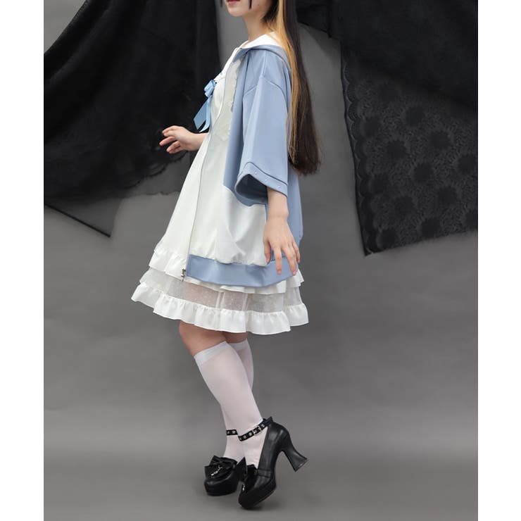 バイカラーフリルパーカー | axes femme | 詳細画像11 