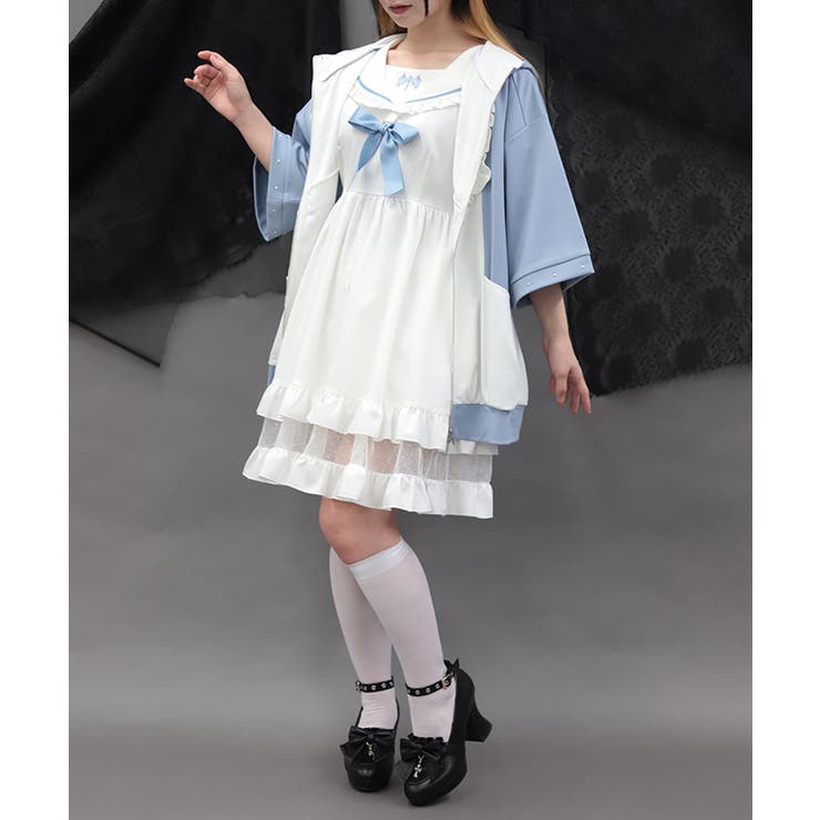 バイカラーフリルパーカー | axes femme | 詳細画像12 