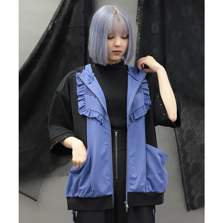 バイカラーフリルパーカー | axes femme | 詳細画像6 