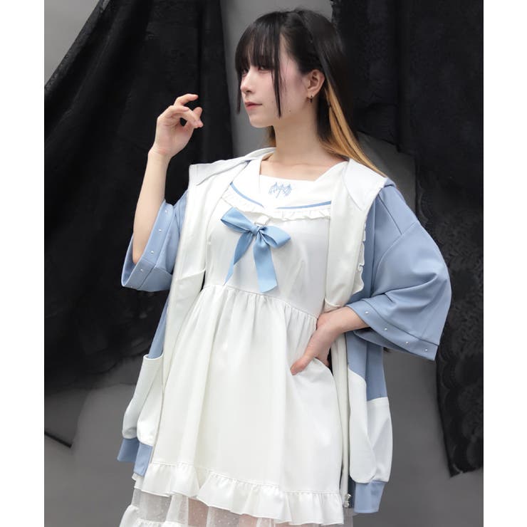バイカラーフリルパーカー | axes femme | 詳細画像8 