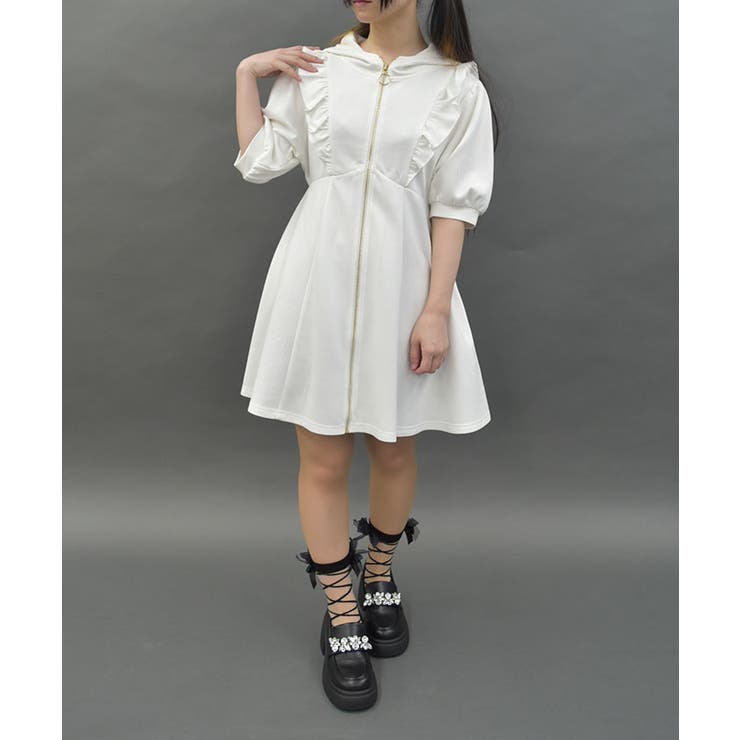 白パーカー パーカー 半袖 夏服 レディース　トップス 袖フリル フリル 白 レ 楽天市場】半袖パーカー レディース パーカー 五分袖 フード付き