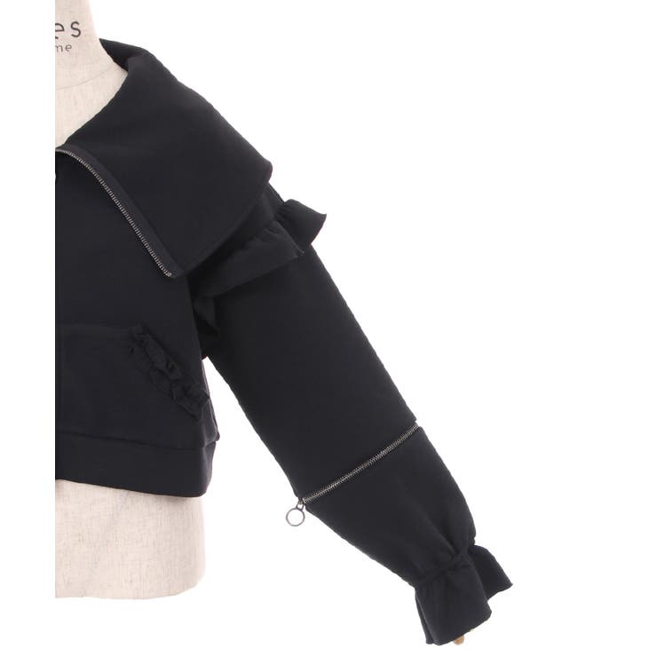 ジップデザインフリルパーカー[品番：IGAW0004042]｜axes femme