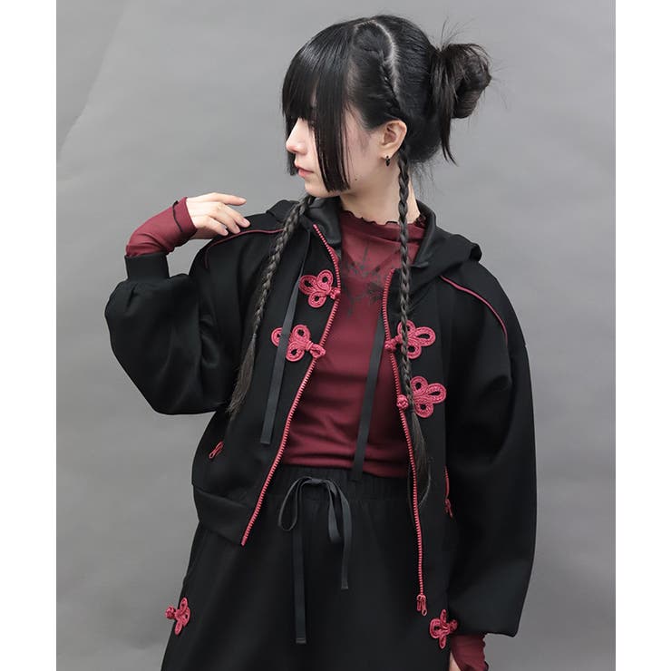 チャイナボタンＺＩＰパーカー | axes femme | 詳細画像10 