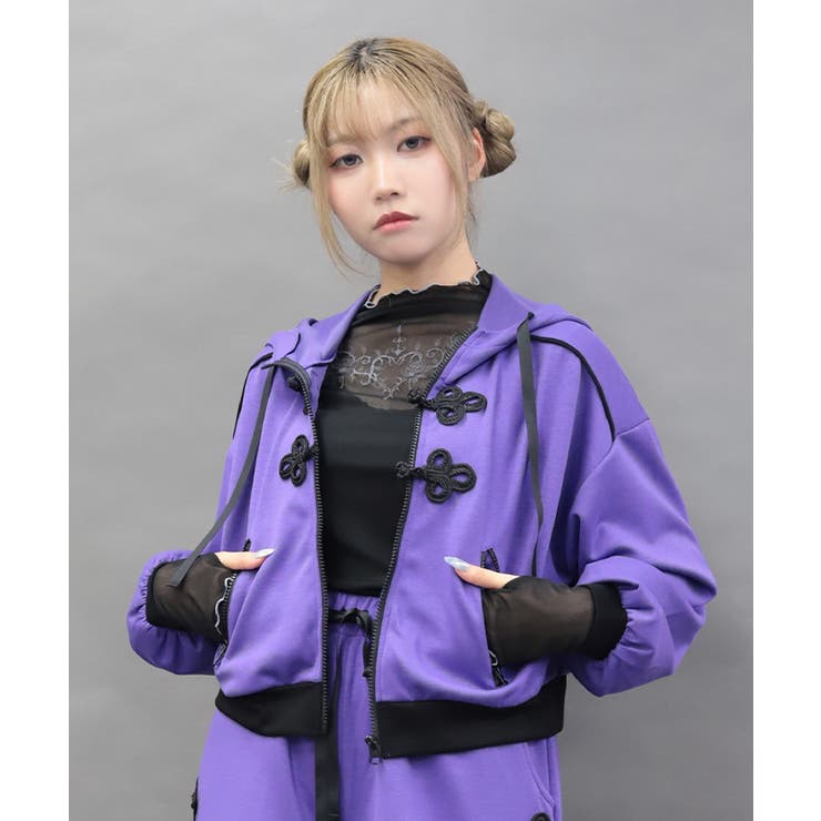 チャイナボタンＺＩＰパーカー | axes femme | 詳細画像5 