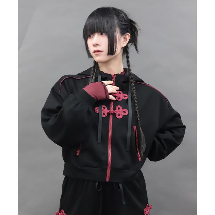 チャイナボタンＺＩＰパーカー | axes femme | 詳細画像7 