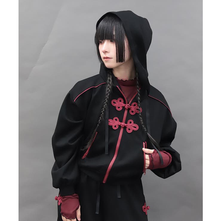 チャイナボタンＺＩＰパーカー | axes femme | 詳細画像8 