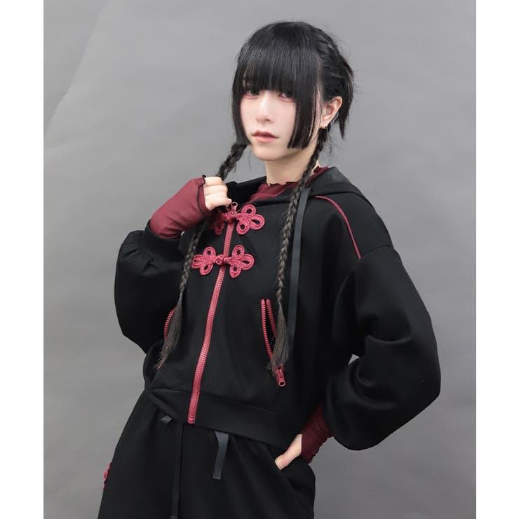 チャイナボタンＺＩＰパーカー | axes femme | 詳細画像9 