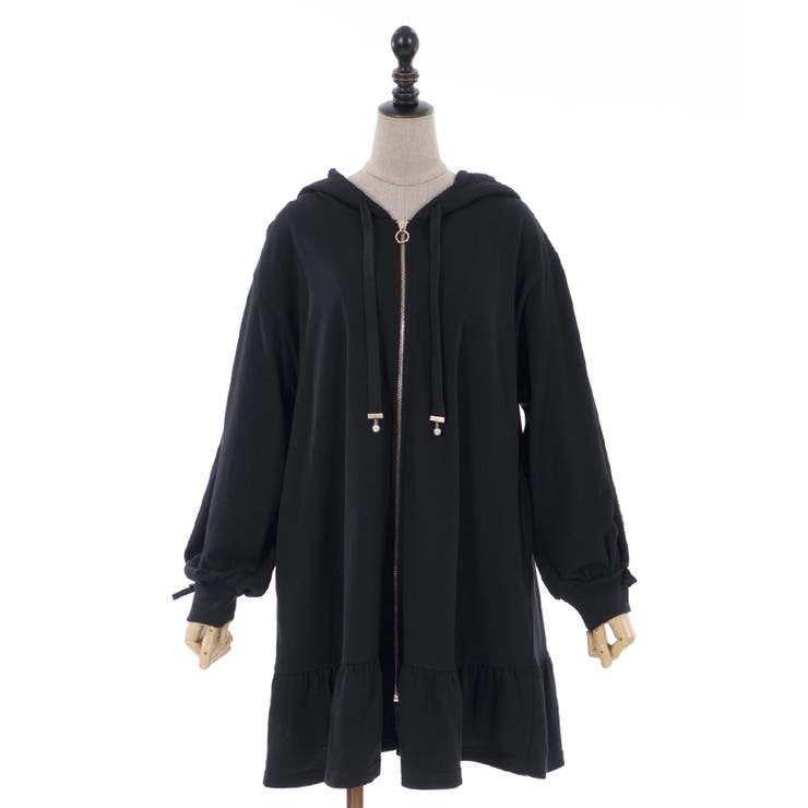 裾フリル裏毛ロングパーカー[品番：IGAW0002223]｜axes femme