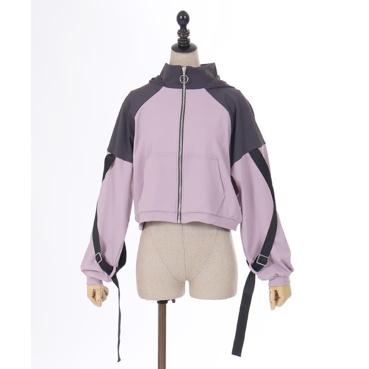 ベルトデザイン配色パーカー[品番：IGAW0005623]｜axes femme