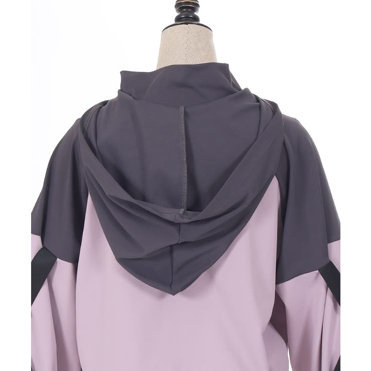 ベルトデザイン配色パーカー[品番：IGAW0005623]｜axes femme