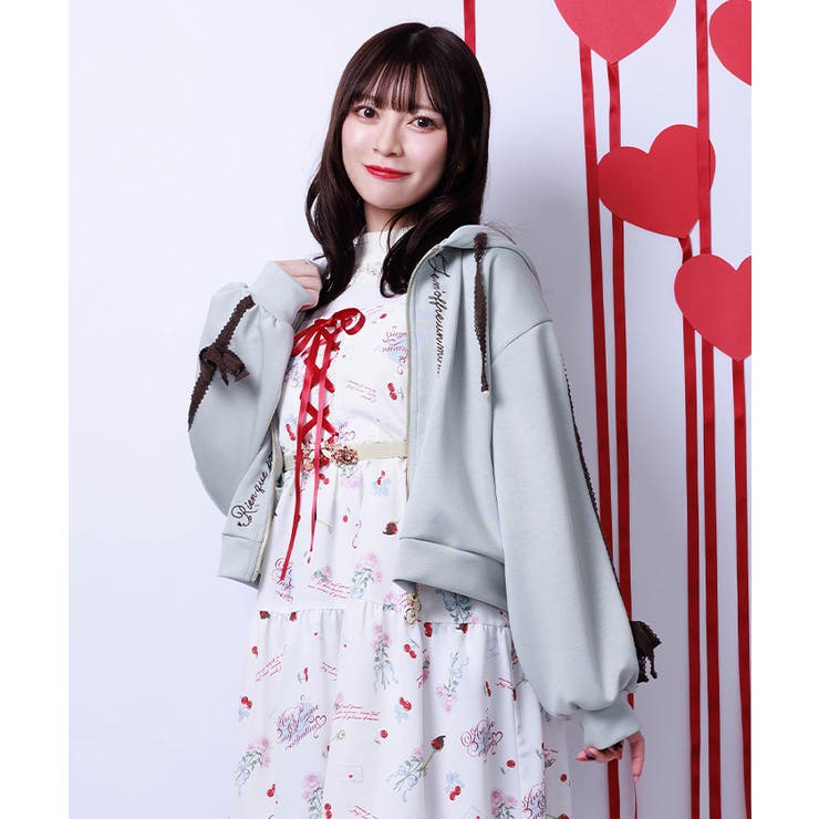 ミント | トーションレース刺繍パーカー | axes femme