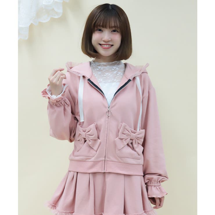 ドットチュール使いパーカー | axes femme | 詳細画像1 