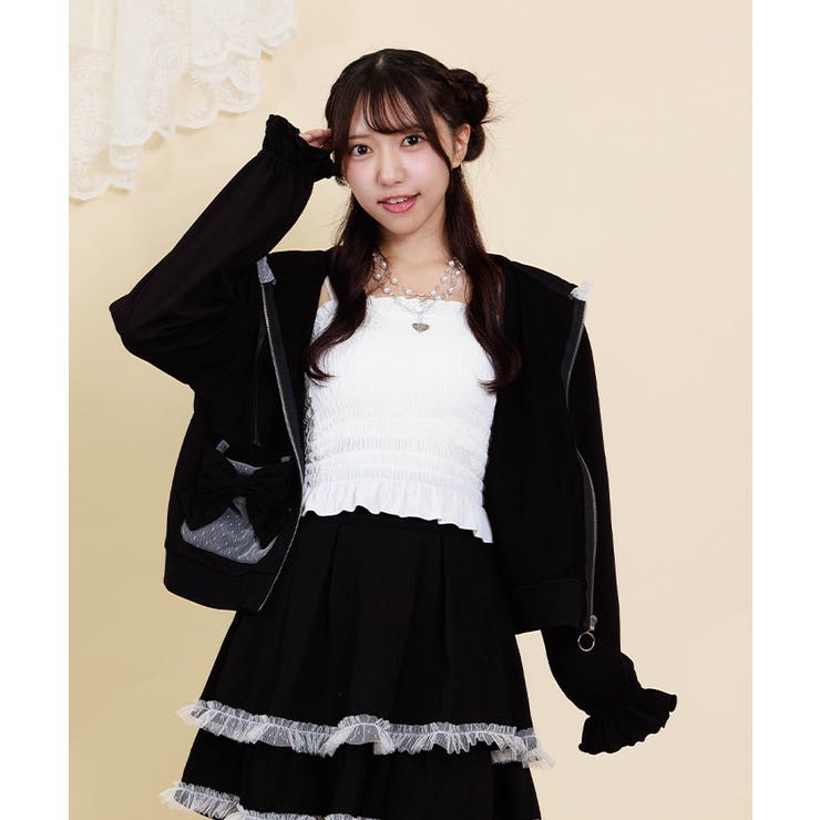 ドットチュール使いパーカー | axes femme | 詳細画像4 