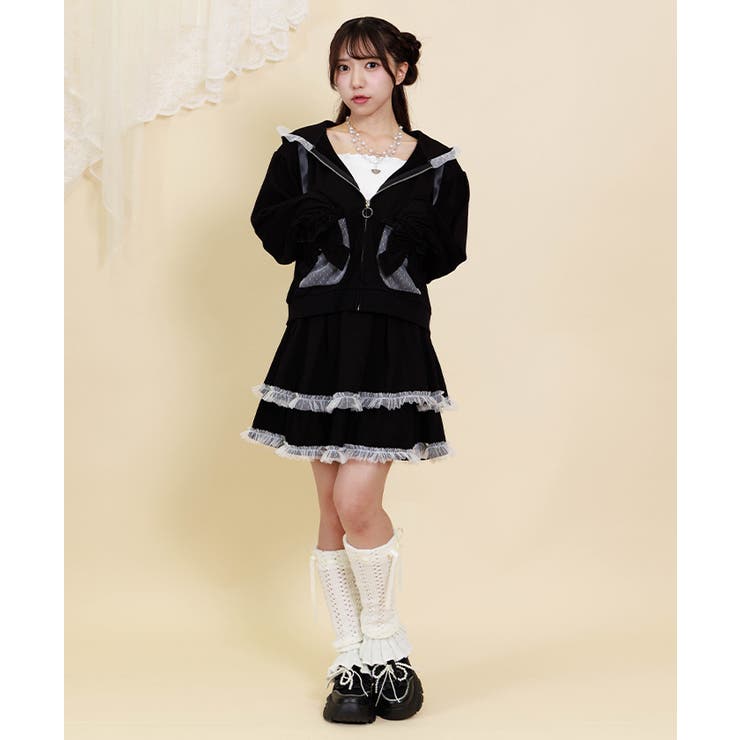 ドットチュール使いパーカー | axes femme | 詳細画像5 