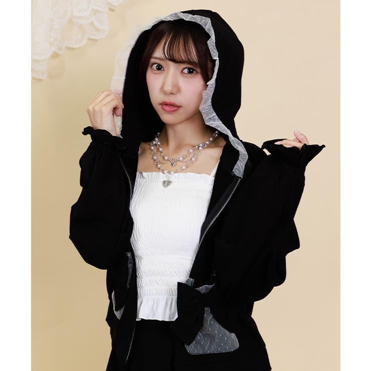 ドットチュール使いパーカー | axes femme | 詳細画像9 