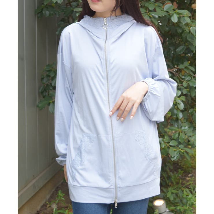 サックス | ＵＶカットロングパーカー | axes femme