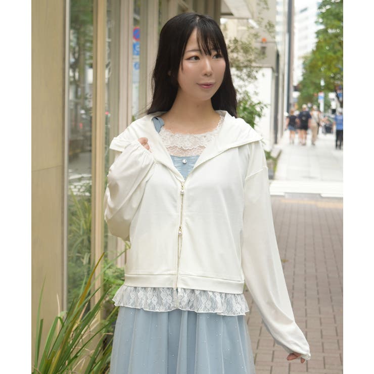 機能付きレース使いパーカー | axes femme | 詳細画像15 