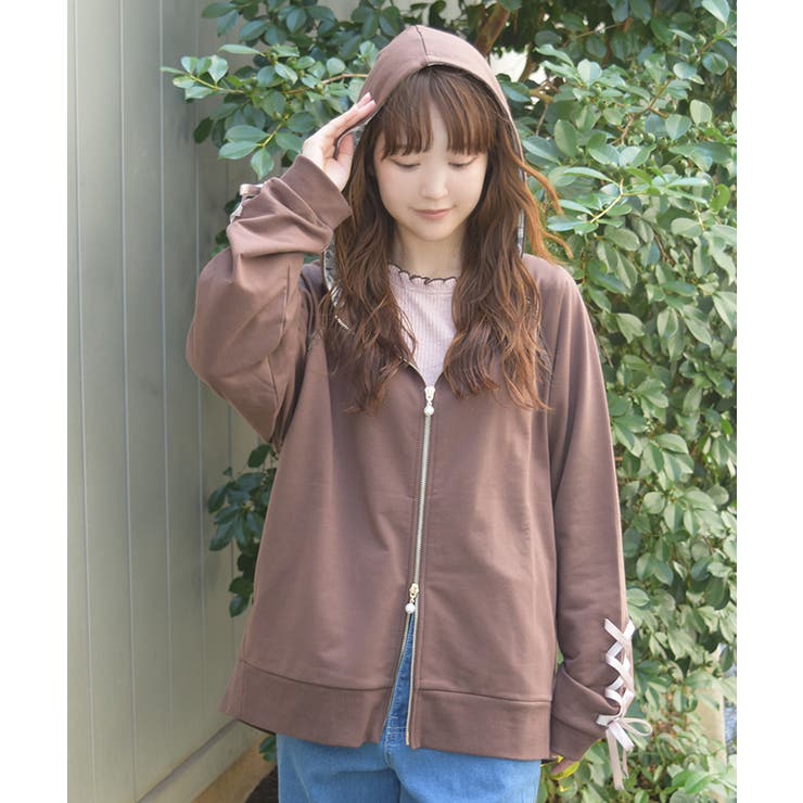 袖レースアップパーカー | axes femme | 詳細画像11 