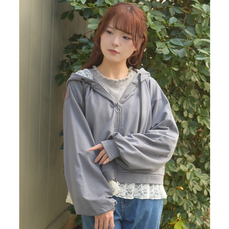 裾レースショートパーカー | axes femme | 詳細画像17 