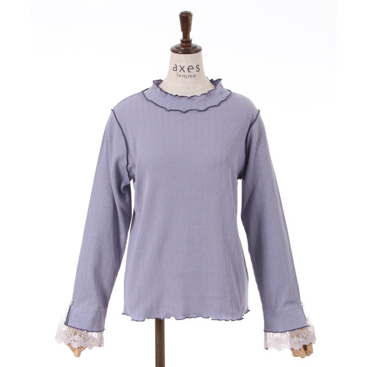 バイカラーメロー袖レースPO[品番：IGAW0003275]｜axes femme