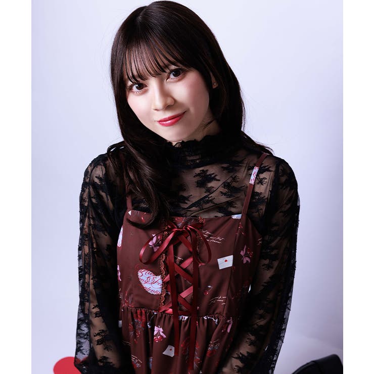 黒 | フラワーレースシアーインナー | axes femme