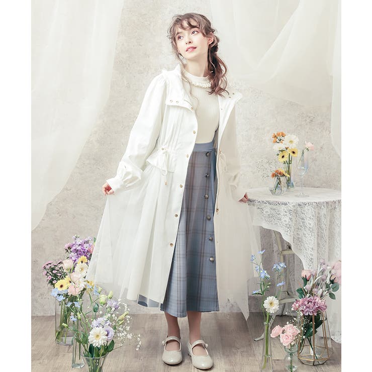 【2024新春福袋】 チュール使いロングパーカー[品番：IGAW0001426]｜axes femme ジャケット・アウター