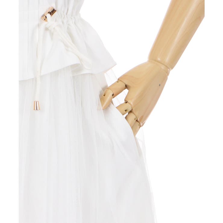 チュール使いロングパーカー[品番：IGAW0001426]｜axes femme