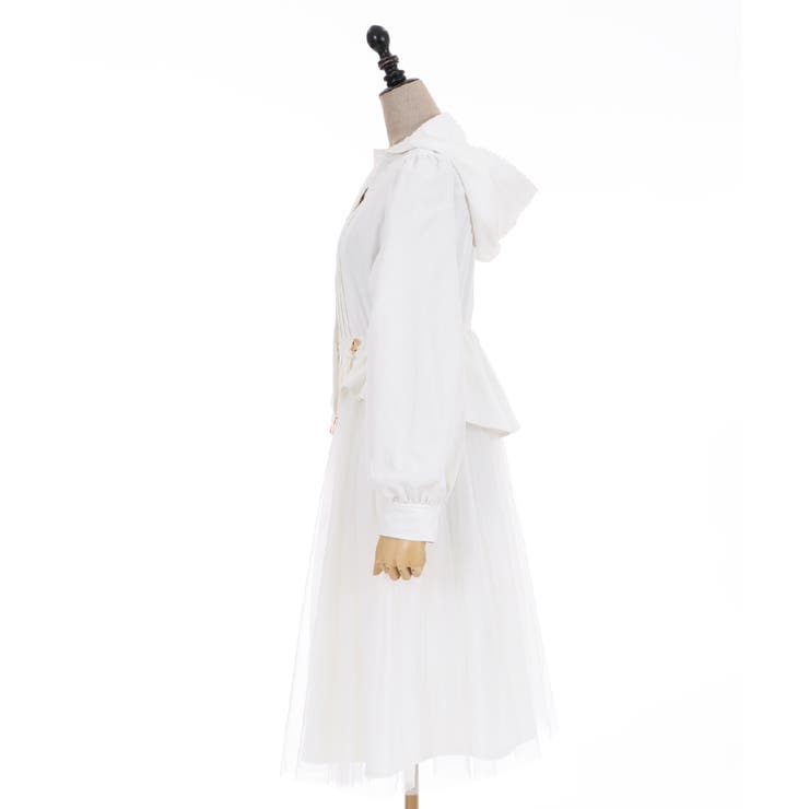 チュール使いロングパーカー[品番：IGAW0001426]｜axes femme