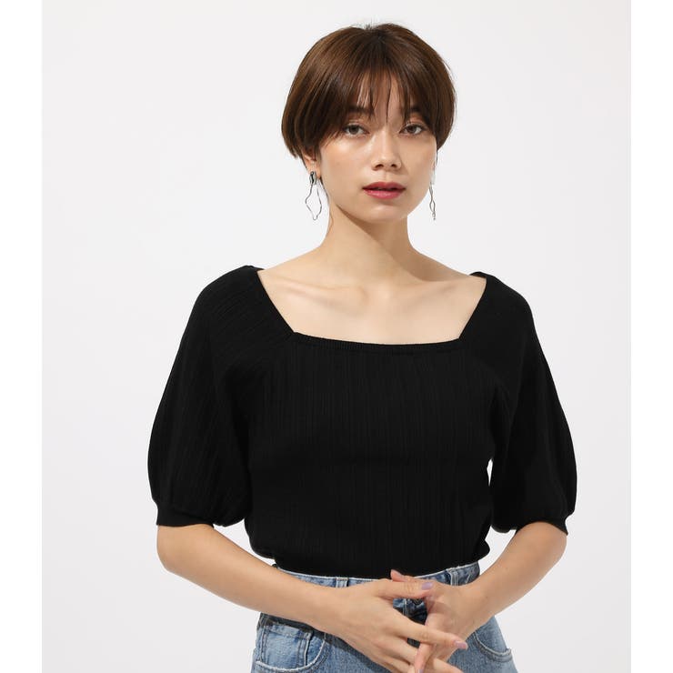 Puff sleeve knit tops/パフスリーブニットトップス[品番
