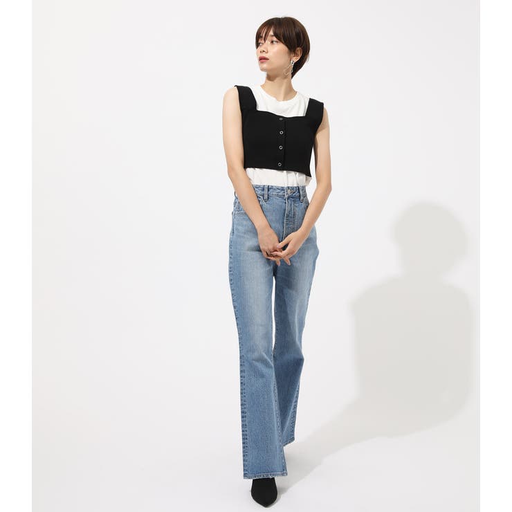Wide Strap Knit Bustier/ワイドストラップニットビスチェ[品番