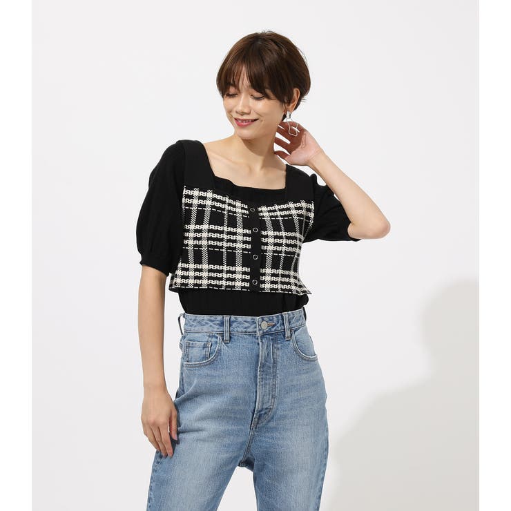 Wide Strap Knit Bustier/ワイドストラップニットビスチェ[品番