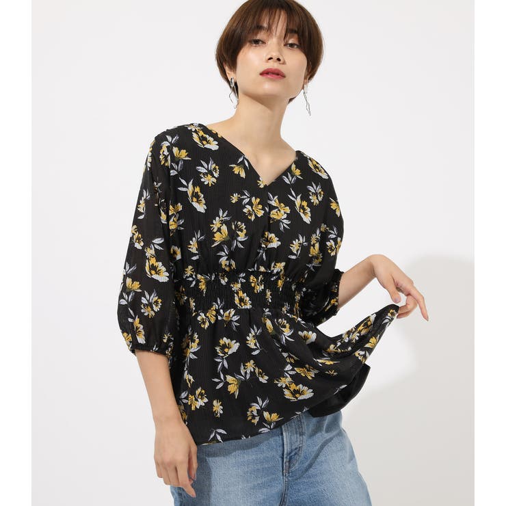 FLARE SLEEVE GATHER TOP/フレアスリーブガータートップ[品番