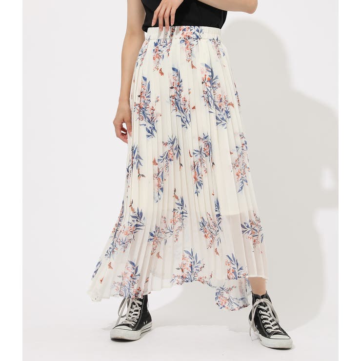 FLOWER ASYMMETRY PLEATS SKIRT[品番：AZLW0015478]｜AZUL BY MOUSSY