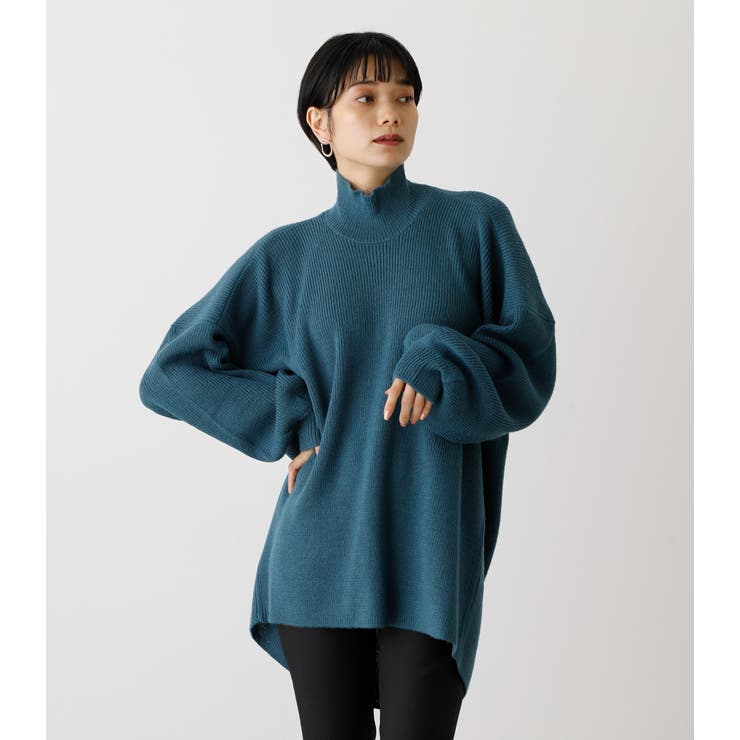 WIDE YOKE HIGHNECK KNIT/ワイドヨークハイネックニット