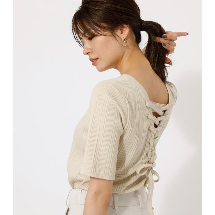BACK LACE UP TOPS/バックレースアップトップス[品番
