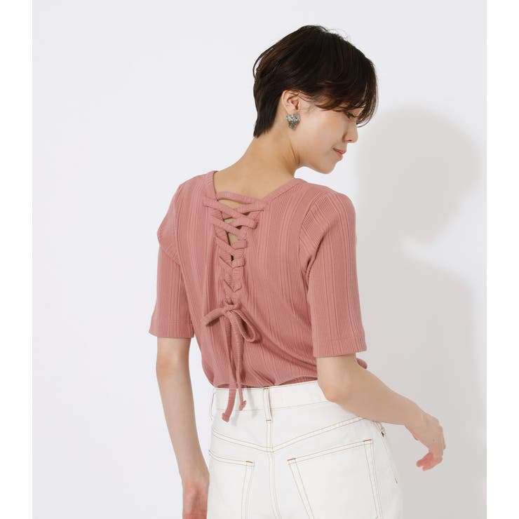 BACK LACE UP TOPS/バックレースアップトップス[品番